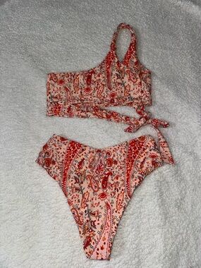 Pink & Red Paisley Bikini Set